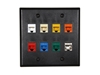 Picture of 8 Port Keystone Faceplate - Dual Gang - Black