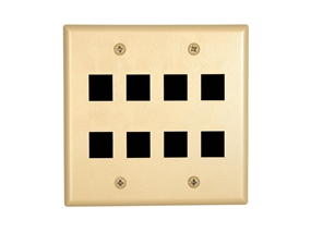 Picture of 8 Port Keystone Faceplate - Dual Gang - Ivory