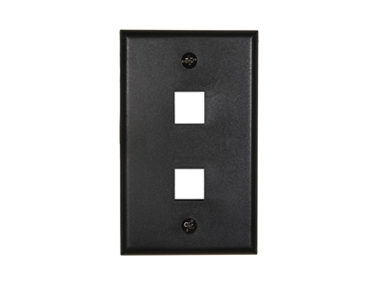 Picture of 2 Port Keystone Faceplate - Single Gang - Black