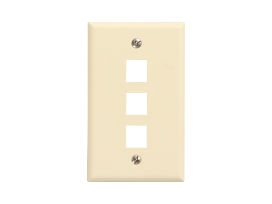 Picture of 3 Port Keystone Faceplate - Single Gang - Almond