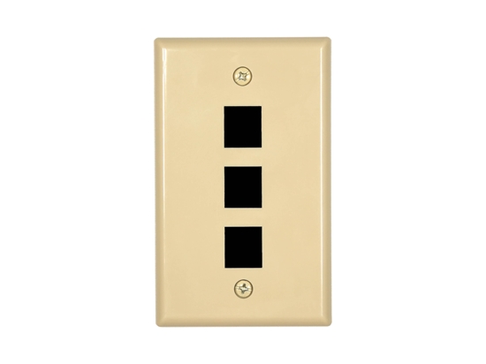 Picture of 3 Port Keystone Faceplate - Single Gang - Ivory