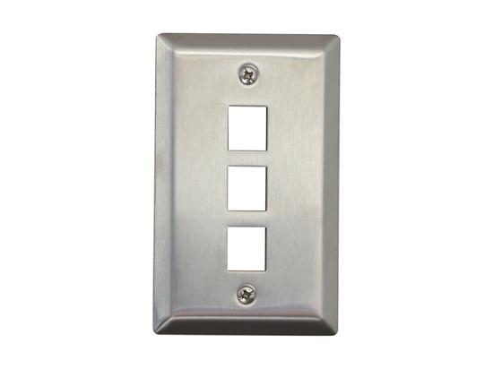 Picture of 3 Port Stainless Steel Keystone Faceplate