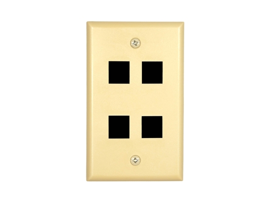 Picture of 4 Port Keystone Faceplate - Single Gang - Ivory