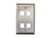 Picture of 4 Port Stainless Steel Keystone Faceplate