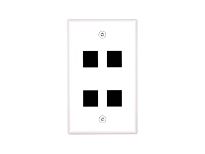 Picture of 4 Port Keystone Faceplate - Single Gang - White