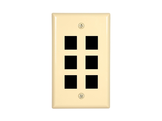 Picture of 6 Port Keystone Faceplate - Single Gang - Ivory