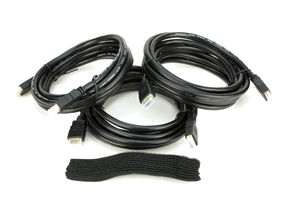 Picture of Three 3 Meter (9.84 FT) HDMI Cables Plus Hook And Loop Ties 