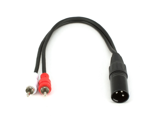 Picture of XLR Male to Two RCA Male Plugs - 1 FT