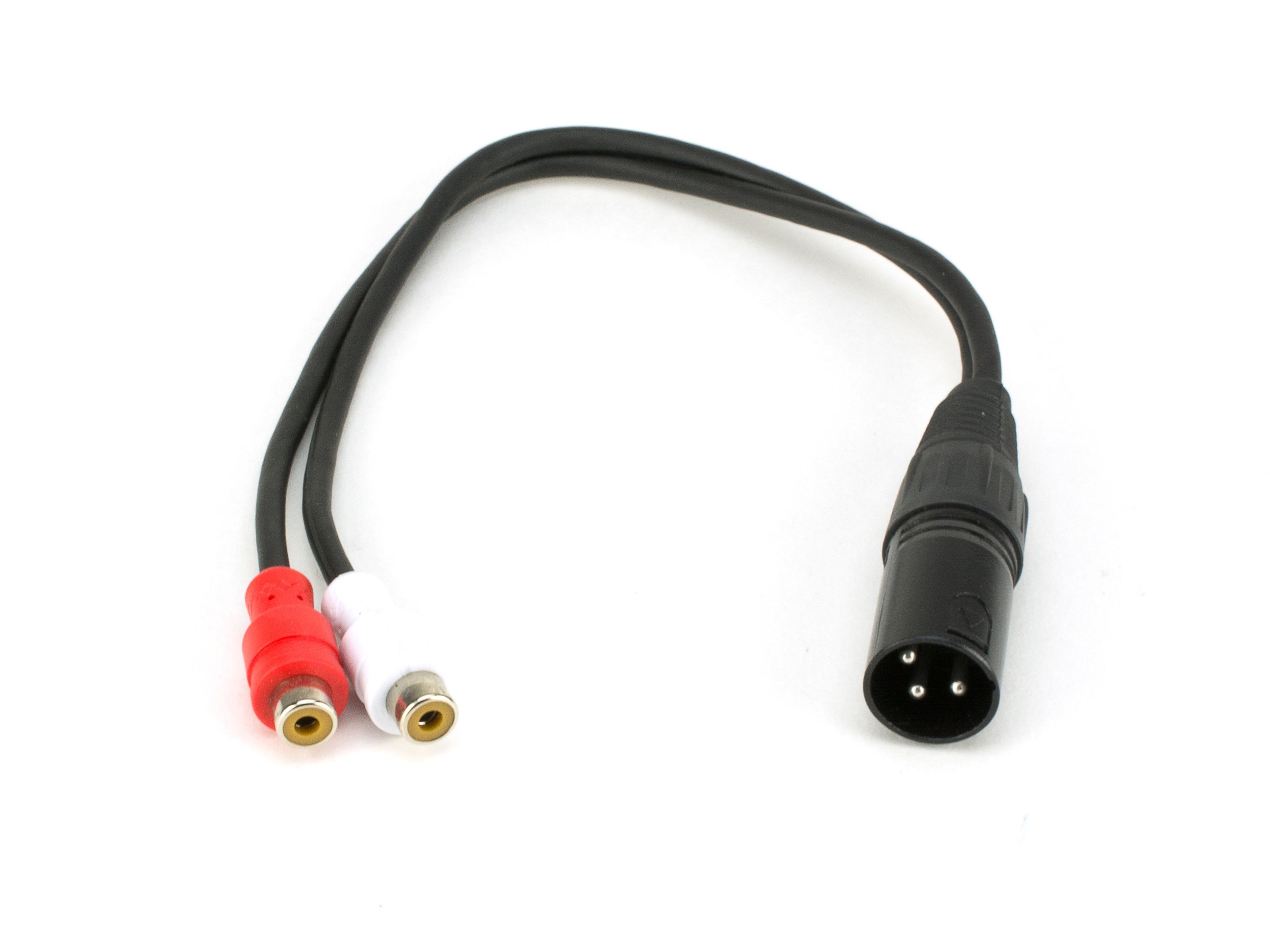 XLR Male Two RCA Female Plugs 1 FT at Cables N More