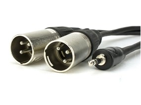 Picture of XLR Y Two Male to One 3.5mm Stereo Plug - 6 FT