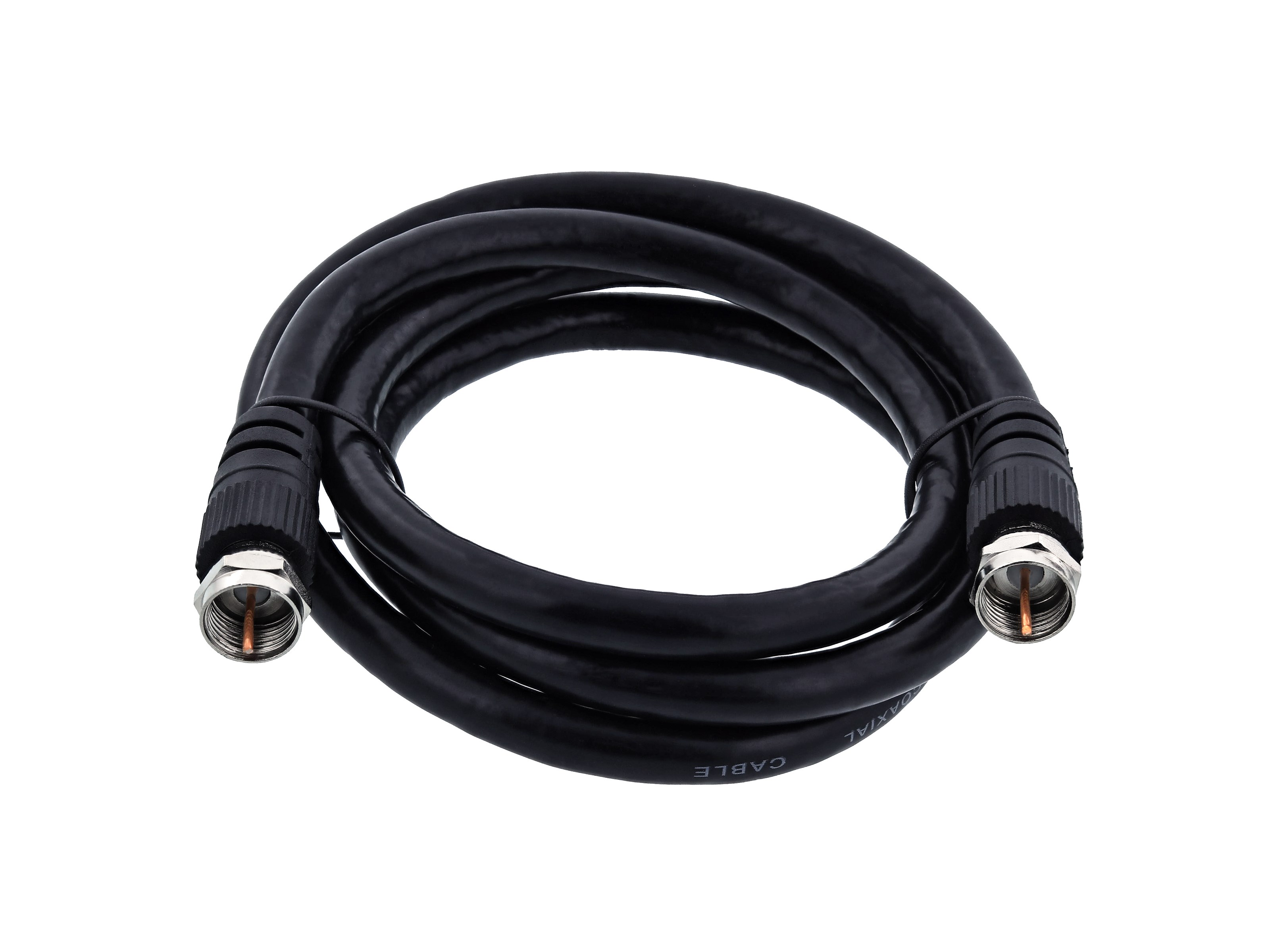 RG6 Coaxial for Cable TV - 3 ft, F Type, Black at Cables N More