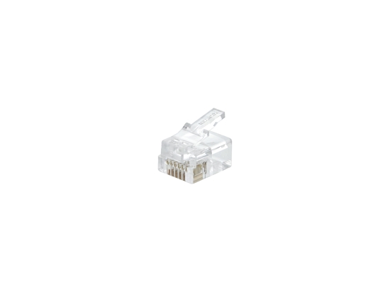 Picture of RJ11/12 6P6C Modular Connector for Round Cable - 100 Pack