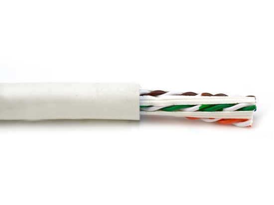 Picture of Comtran Reduced Diameter CAT6A Bulk Network Cable - Solid, Plenum, White, 1000 FT