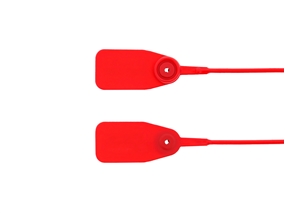 Picture of 12 1/2 Inch Blank Standard Red Pull Tight Plastic Seal with Steel Locking Piece - 100 Pack