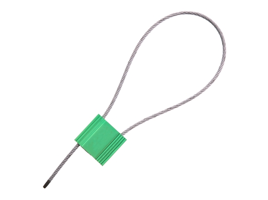 Picture of 12 Inch Green Blank Pull Tight Stainless Steel Cable Seal with 2.5mm wire - 50 Pack