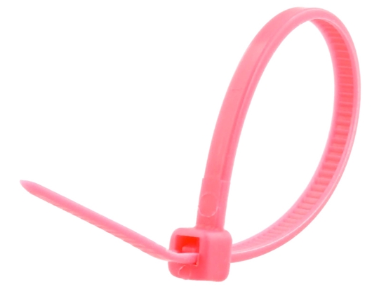 Picture of 4 Inch Pink Miniature Cable Tie - 100 Pack