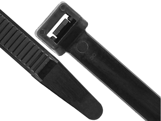 Picture of 18 Inch Black UV Cable Tie - 100 Pack