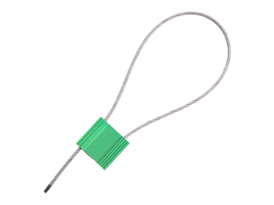 Picture of 12 Inch Green Blank Pull Tight Galvanized Steel Cable Seal with 2.5mm wire - 50 Pack