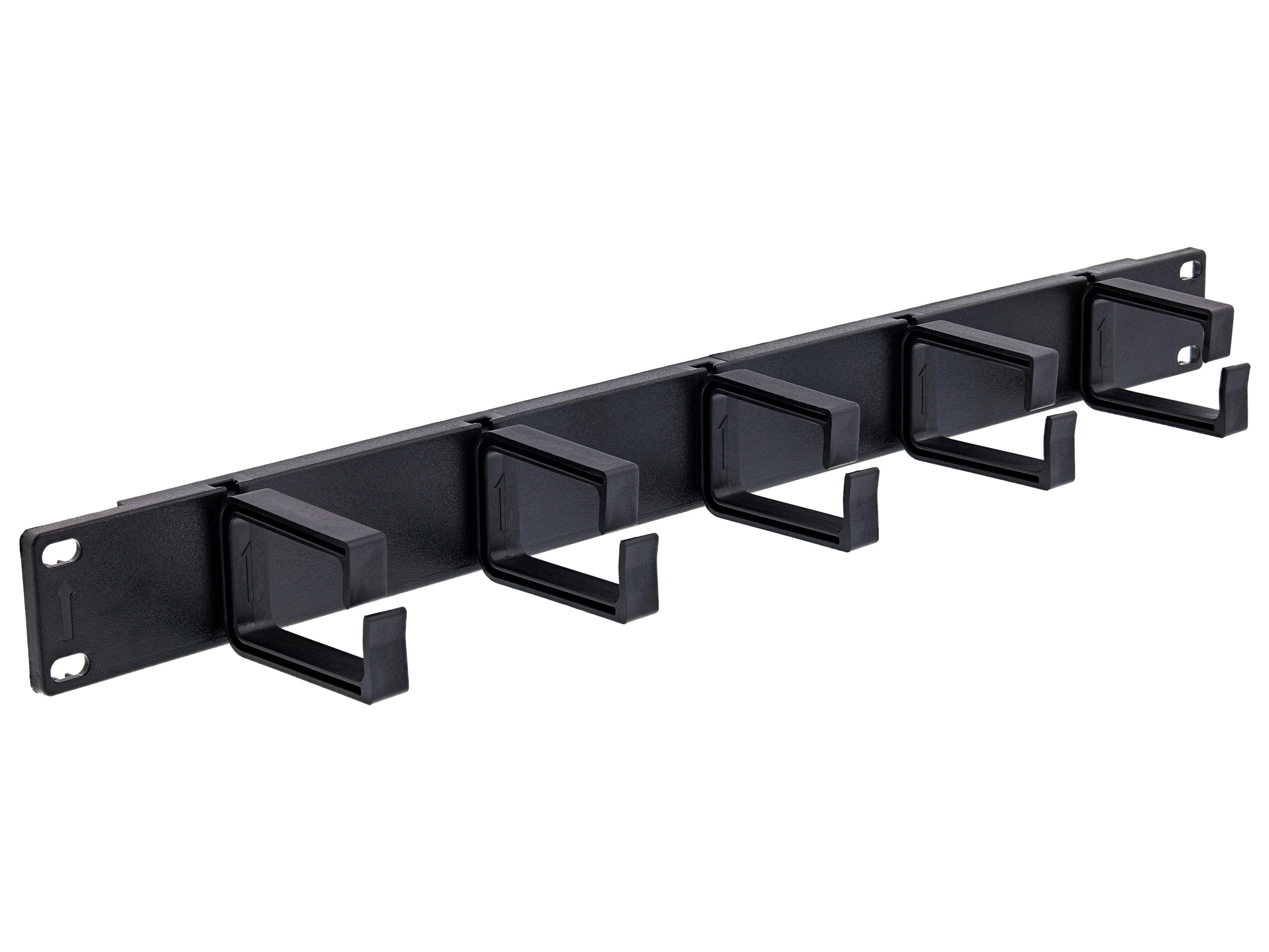 1U Cable Management Panel with Plastic Rings at Cables N More