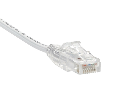 	6 Inches White Booted CAT6 Mini Ethernet Connector