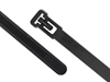 12 Inch Black Standard Releasable Cable Tie Head and Tail Ends