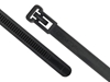 14 Inch Black Standard Releasable Cable Tie Head and Tail Ends