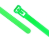 14 Inch Flourescent Green Standard Releasable Cable Tie Head and Tail Ends