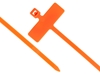 Inside Flag 4 Inch Orange Miniature ID Cable Tie Head and Tail of Tie