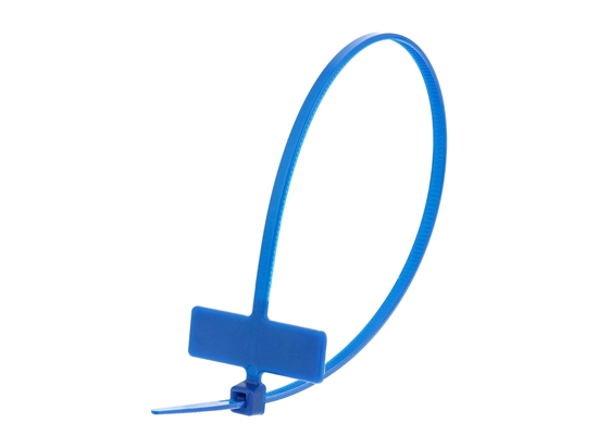Inside Flag 8 Inch Blue Miniature Identification Cable Tie Loop