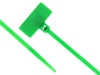 Outside Flag 4 Inch Green Miniature ID Cable Tie Head and Tail of Tie