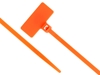Outside Flag 4 Inch Orange Miniature ID Cable Tie Head and Tail of Tie