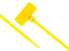 Outside Flag 4 Inch Yellow Miniature ID Cable Tie Head and Tail of Tie