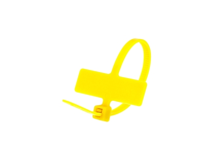 Inside Flag 4 Inch Yellow Miniature ID Cable Tie Loop	