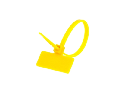 Outside Flag 4 Inch Yellow Miniature ID Cable Tie Loop	
