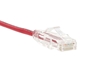 6 IN Red Booted CAT6 Mini Connector