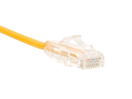 2 FT Yellow Booted CAT6 Mini Connector