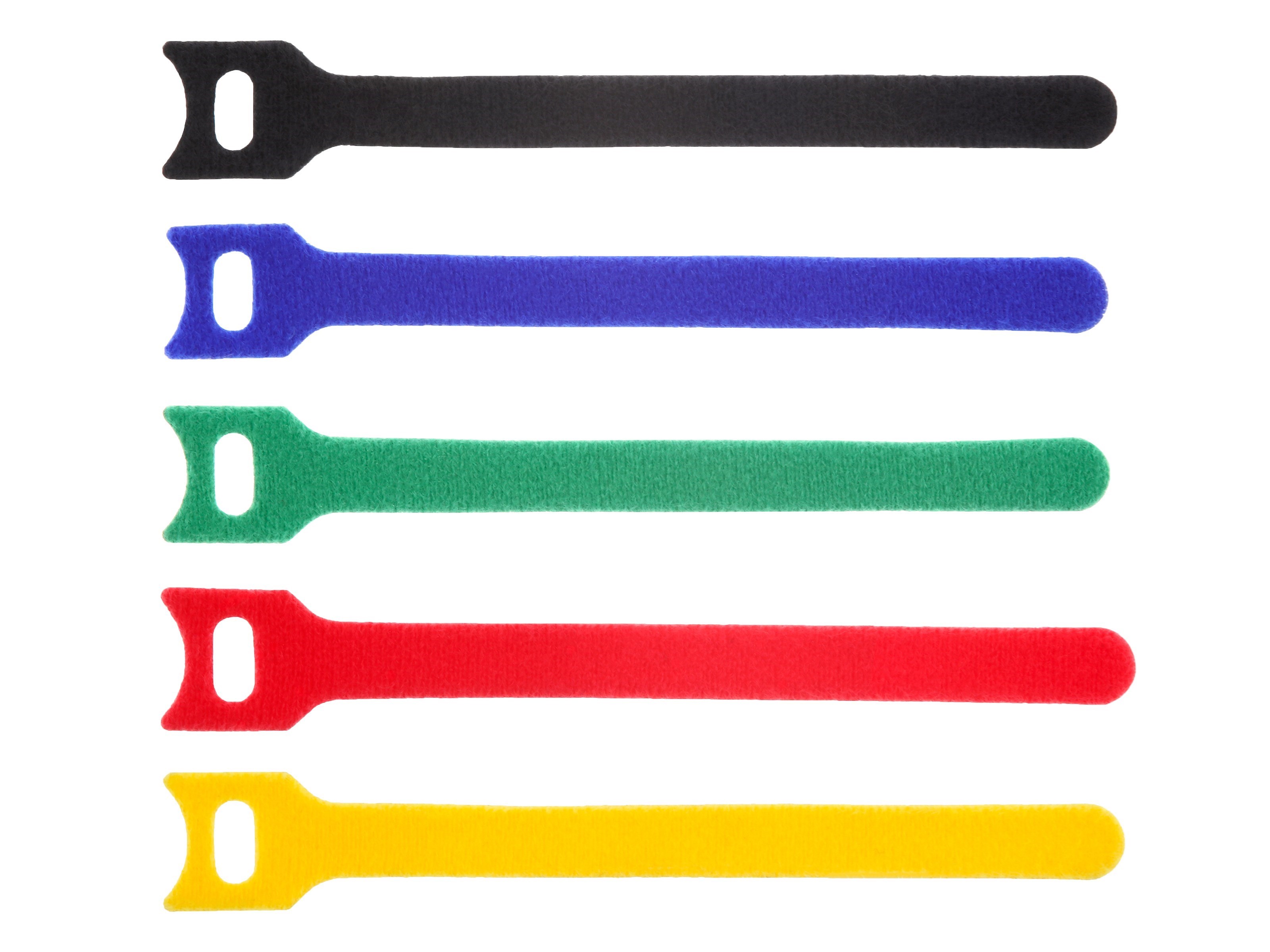 Secure Cable Ties 6 inch Multi-Colored Hook and Loop Tie Wraps - 50 Pa