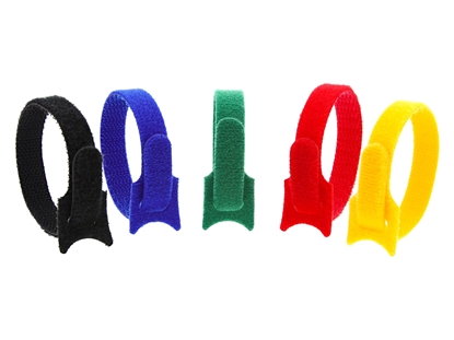 Picture of 8 Inch Multi-colored Hook and Loop Tie Wraps - 50 Pack