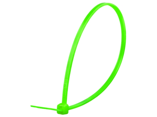 Picture of 8 Inch Fluorescent Green Miniature Cable Tie - 100 Pack