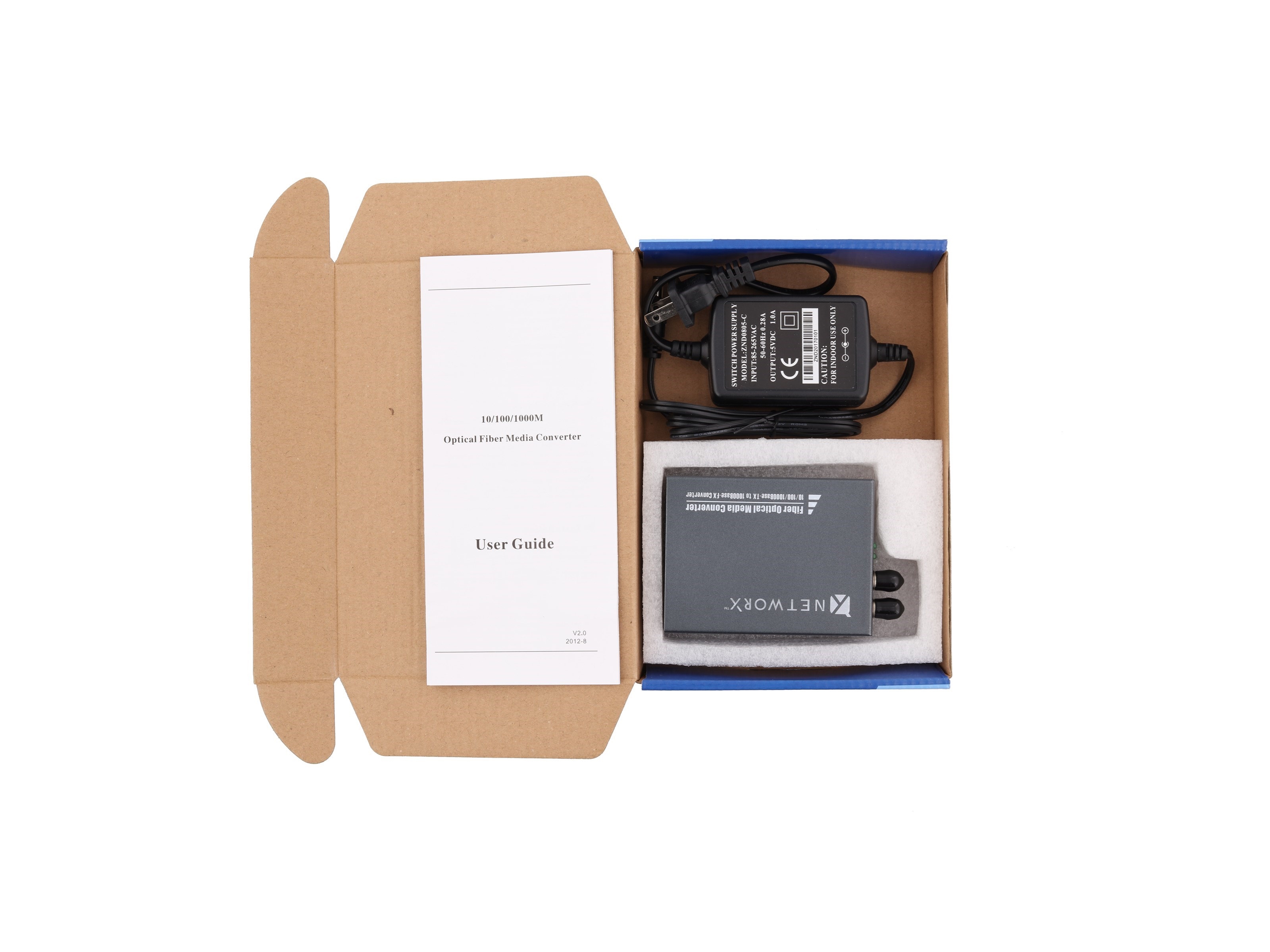 Networx Gigabit Fiber Media Converter UTP to 1000Base-LX 1300/1310nm 550m ST Multimode 