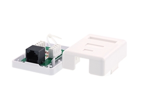 Picture of Surface Mount Box with CAT6 110 Punch Down Terminals - RJ45 - 8 Conductor