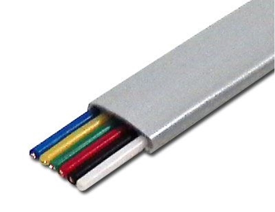 Picture of Silver Satin Modular Cable - 6 Conductor - 1000 FT